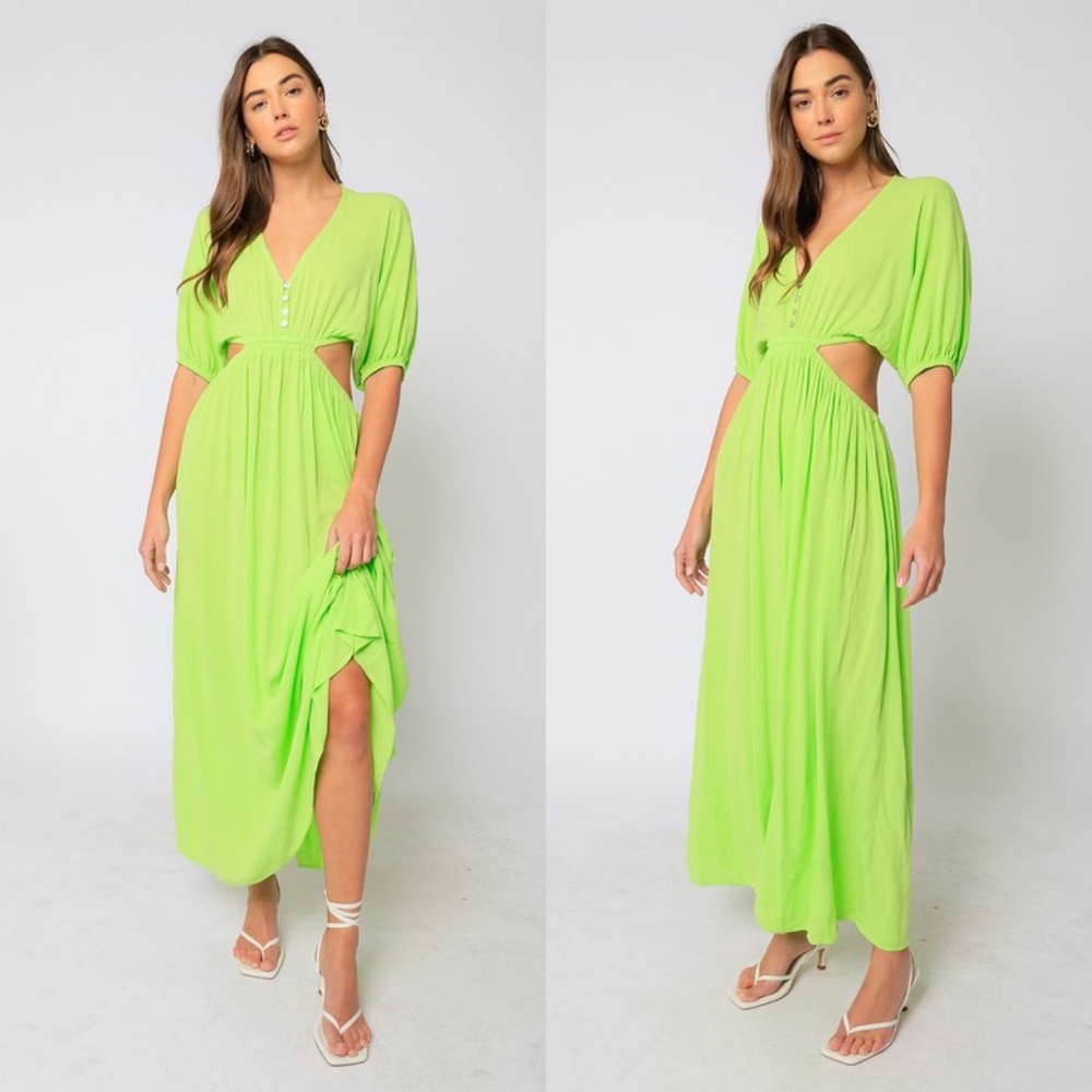 *NEW IN* Center Of Attention Neon Green Maxi Dress